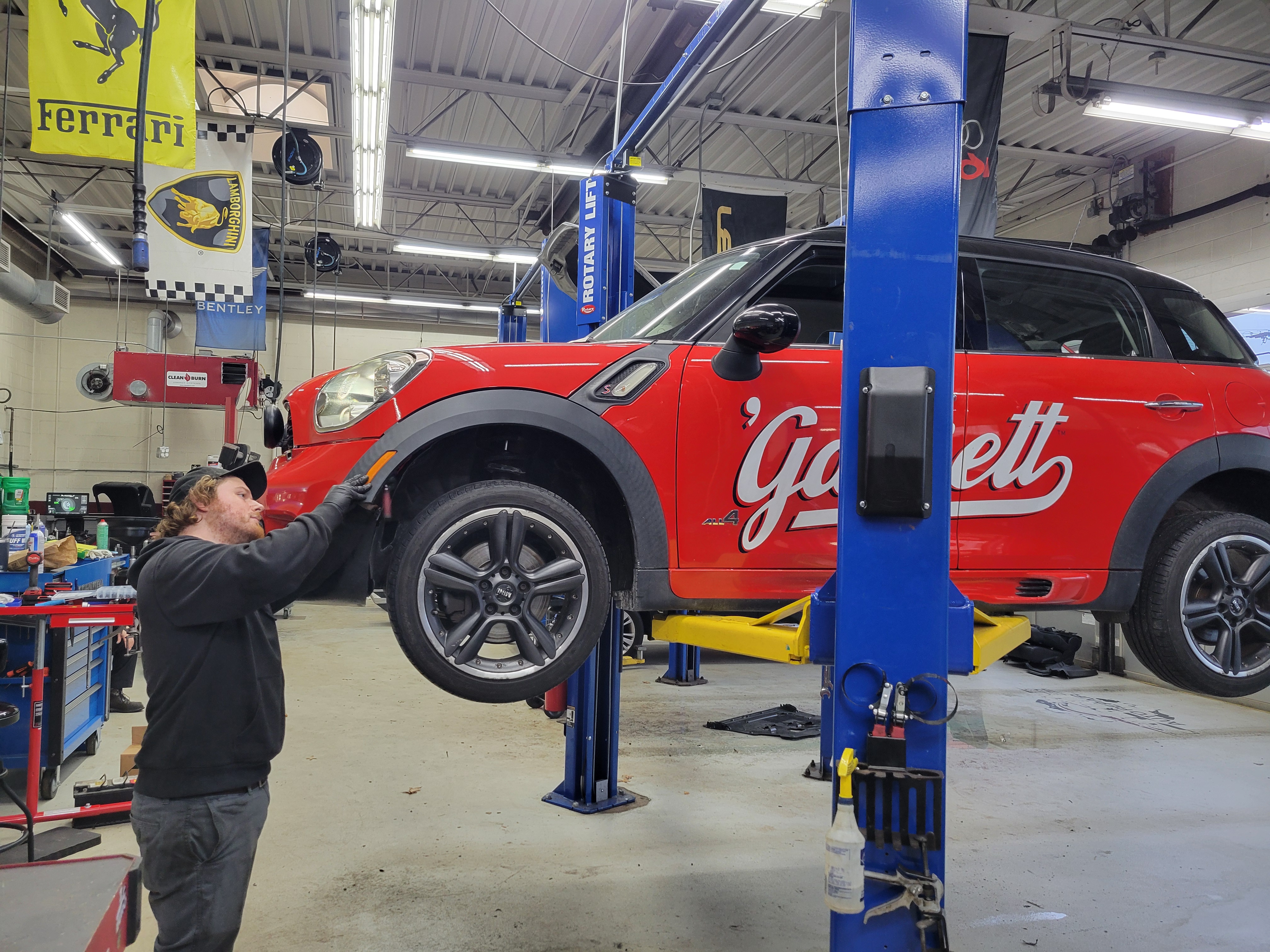 Jack working on the Gansett mini